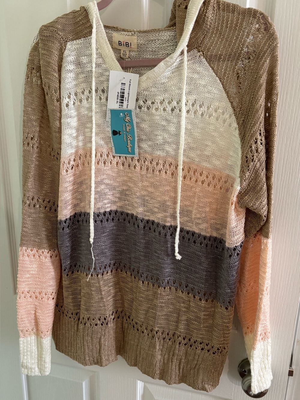 Bibi brand beautiful crocheted sweater size Xl